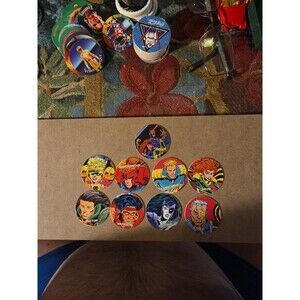 X-Men POG Lot (9)Cable Boomer Domino Warpath Rictor Shatterstar Cannonball Siryn